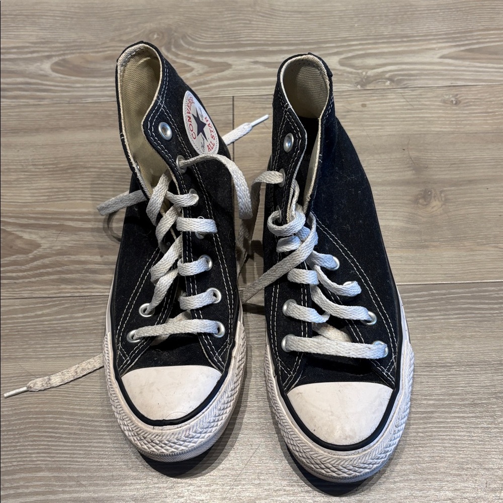 Converse Black High-Tops with White Accents